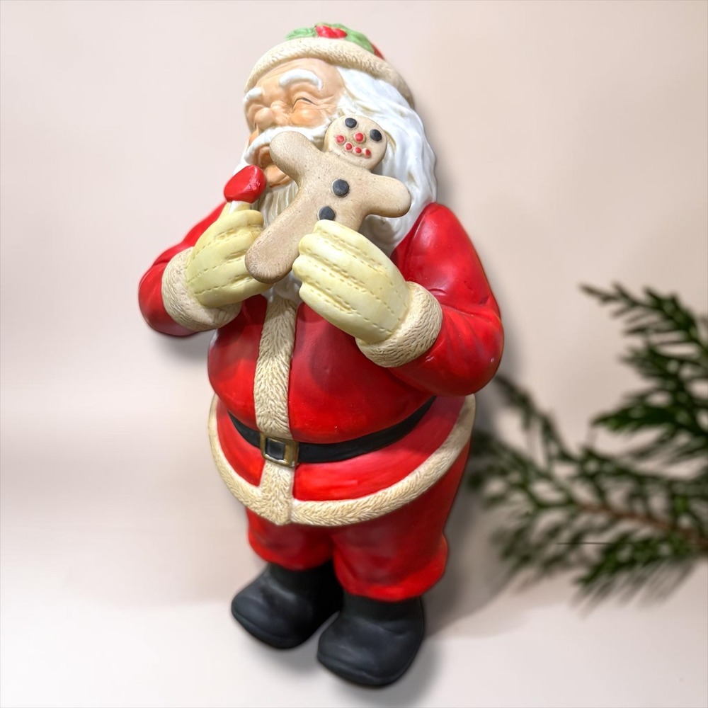 Vintage 1986 Enesco Faith Wick Santa Claus Gingerbread Man Figurine 310 Korea